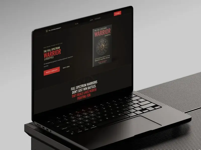 Custom website design on a laptop