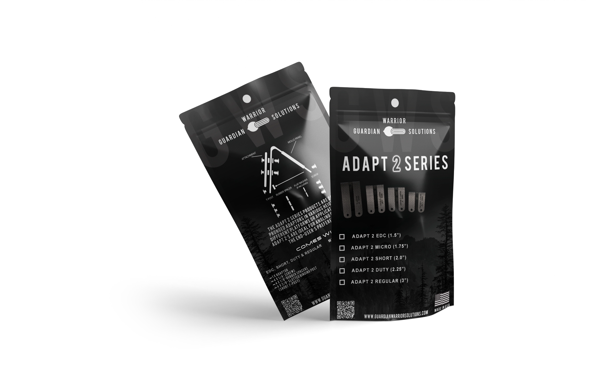 Custom product packaging mockup — Adapt 2 Series pouches